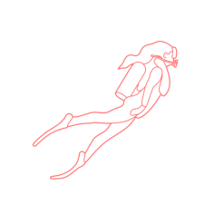 Humans Swimming Scuba Divers Female Sticker Svg Vector, Free Vectors File